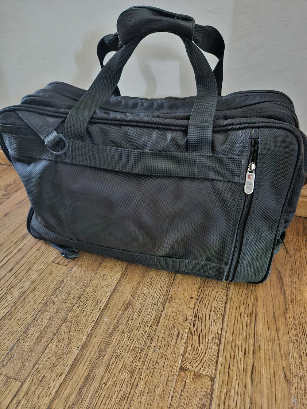 Victorinox Black Travel Duffel with Front Zip Pocket and Shoulder Strap